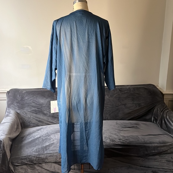 dusty blue with white polka dots LuLaRoe swim coverup / kimono NWT - Picture 3 of 5